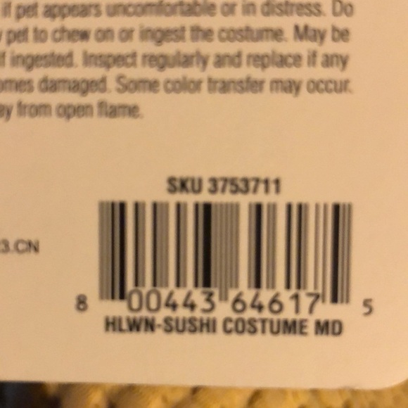 NWT Bootique Sushi dog cat Halloween costume M - Picture 6 of 7